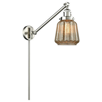 Chatham 1 Light Swing Arm or Wall Lamp in Satin Nickel