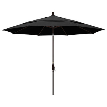 11' Aluminum Umbrella Collar Tilt Bronze, Olefin, Black