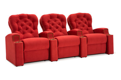 Seatcraft Majestic Monarch Theater Seats, Red, Fabric, Row of 3