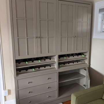 Custom Credenza & Hutch with Wine Racks