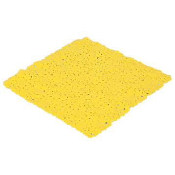 Bubbles Non-Slip Square Shower Mat 20"L X 20"W, Yellow