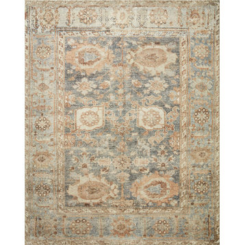 Loloi Margot Mat-03 Vintage and Distressed Rug, Ocean and Spice, 7'6"x9'6"
