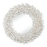 Elk Home - Whitebriar Wall Mirror - Walk outside and inhale a deep gulp of crisp wintery air. Introducing our stunning Whitebriar Collection Natural Wood Mirror: An elegantly handcrafted garland of Snow White sprigs ideal for any powder room or stylish, welcoming entryway. Fresh, brisk color story and natural texturing. Minimal but provocative aesthetic.