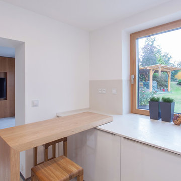 Modern interior with rustic oak veneer