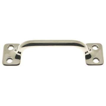 Genuine Solid Brass 3-1/2" c/c Sash Lift/Door Pull, Bright Nickel