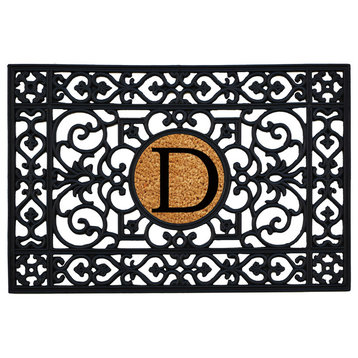 Rubber Monogram Doormat, Letter D