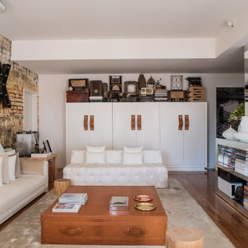 Living Room with Exposed Brick Wall and LX Letters, Chiado
