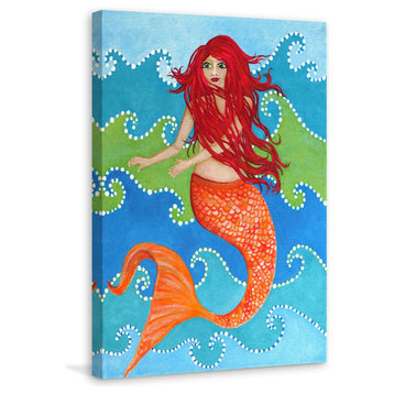 Marmont Hill, "Dancing Mermaid" by Nicola Joyner Print on Wrapped Canvas, 24x36
