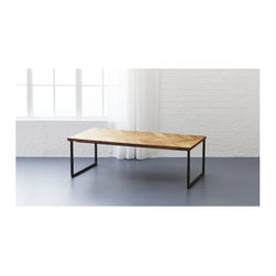 chevron 48" coffee table | CB2 - Dining Tables