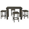 Crosley Palm Harbor 5 Piece Wicker Patio Counter Height Dining Set in Brown