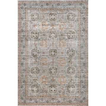 nuLOOM Xenia Faded Transitional Machine Washable Area Rug, Taupe 4' x 6'