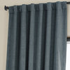 Faux Linen Darkening Curtain Single Panel, Reverie Blue, 50"x108"