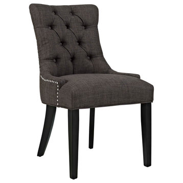 Regent Upholstered Fabric Dining Chair, Brown