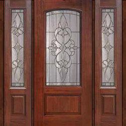 Prehung Sidelights Door 80 Fiberglass Courtlandt Arch Lite Glass - Front Doors