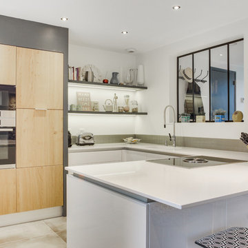 Inspiration scandinave pour une cuisine blanche et bois