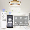 20" Smart App Remote Control Flush Mount Ceiling Fan with Lights for Bedroom, Gold