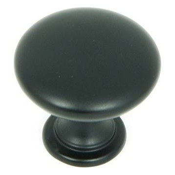 Stone Mill Hardware -Princeton Matte Black Round Cabinet 1 1/4" Knob