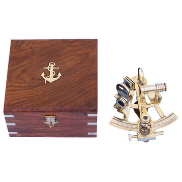 Scout's Sextant Navigation, Antique Brass, 4''