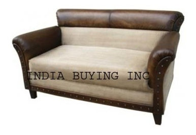 Industrial leather and canvas furniture from India buying inc