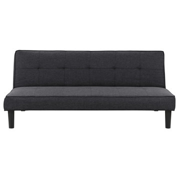 Convertible Futon Sofa Bed With Textured Dark Gray Mattress
