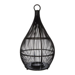 Bamboo Large Lantern, Black - Garden Decoration