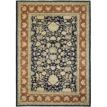 Peshawar Hayes Blue Hand-Knotted Rug, 9'1x12'4