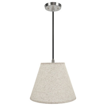 Aspen Creative 72291-11, 1-Light Fabric Lamp Shade Hanging Pendant, Flaxen