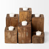 Cassius Light Brown Solid Wood 9 Piece Candle Holder