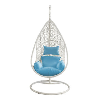 Bravo Outdoor Egg Chair, White - Modern - Hammocks And Swing Chairs ...