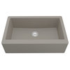 Karran Farmhouse/Apron-Front Quartz 34" Single Bowl Kitchen Sink, Concrete