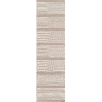 Mesa Hand-Woven Reversible Flatweave Rug, Beige, 2'3"x8' Runner