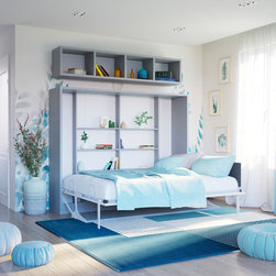 Spazio T - Full Size Wall Bed with Table - Kids Desks And Desk Sets