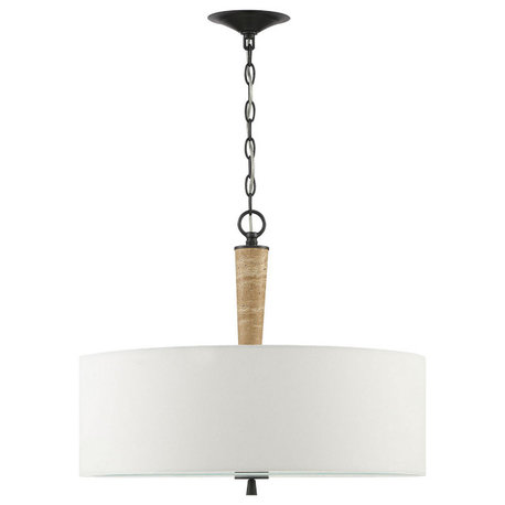 Sullivan Contemporary Travertine 2-Light Drum Chandelier