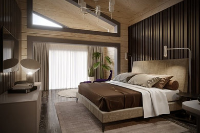This is an example of a transitional bedroom in New York.