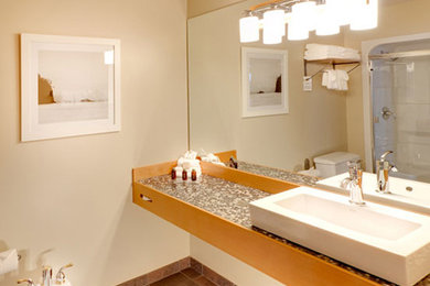 Example of a transitional home design design in Vancouver