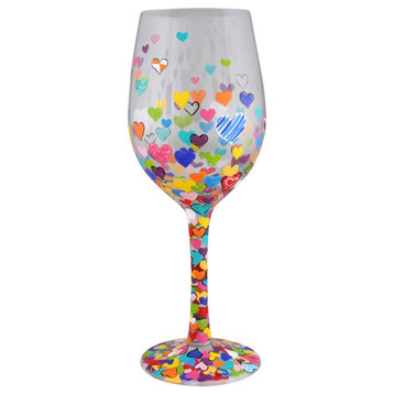 "Hearts-A-Million" Wine Glass