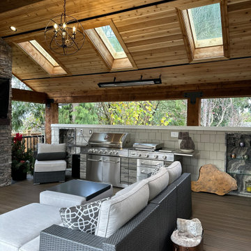 Maple Ridge Outdoor Kitchen - Covered Deck with Skylights & BBQ Station