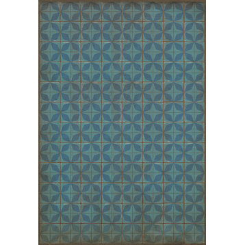 Pattern 54 Blue Moon 120x175 Vintage Vinyl Floorcloth