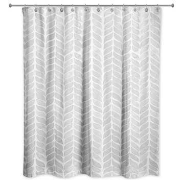 Light Gray Petal Pattern 71x74 Shower Curtain