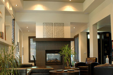Example of a minimalist living room design in Calgary