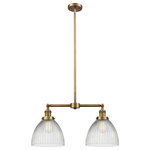 Innovations Lighting - 2-Light Seneca Falls 22" Chandelier, Brushed Brass - One of our largest and original collections, the Franklin Restoration is made up of a vast selection of heavy metal finishes and a large array of metal and glass shades that bring a touch of industrial into your home.
