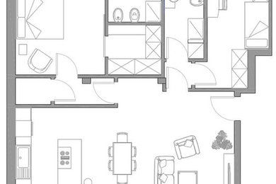 Immagine di case e interni design di medie dimensioni