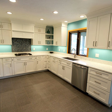 White Icing and Smoke Cabinets with Viatera Quartz Countertop ~ Medina, OH