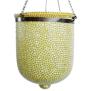 Yellow Mosaic Bucket Pendant, Large