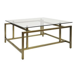 Worlds Away - Worlds Away Nigel Square Glass Coffee Table - Coffee Tables