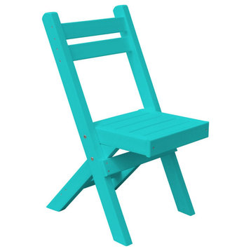 Poly Lumber Coronado Folding Bistro Chair, Aruba Blue