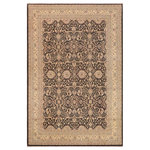 Bareens Designer Rugs - Boho Chic Ziegler Maurita Charcoal/Beige Wool Rug - 9'0'' x 12'2'' - A Persian influenced Turkish hand knotted rug made by skilled artisans capable of creating the most exceptional vegetable dyes and hand-spun New Zealand wool. This gorgeous one of a kind Peshawar Kafkaz handmade rugs is also known as a Chobi Ziegler Rug. This gorgeous rug is extremely versatile and is famous for its pleasing color palette and informal design that works in a myriad of interiors. It has been expertly hand-tied, finished, sun-dried, and can contain up to 1.5 million knots. It takes 4 skilled artisans to hand knot this rug nine to twelve months to complete this piece of art. The invigorating colors and patterns in this rug will give your home an elegant and fresh appearance. While drawing upon the coloring and patterns of antique rugs, contemporary Peshawar pieces incorporate modern design motifs and feature vibrant color tones. Give your room a luxurious look and feel with this beautiful rug with gorgeous color pallet. The intricate design allows this oriental rug to create a royal ambience in any d�cor. Hand knotted construction and natural fibers gives this rug soft feel under your feet.