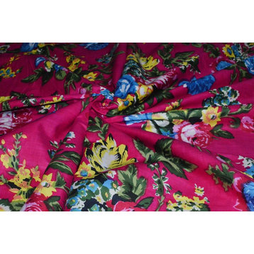 Indian Floral Print Cotton Fabric 5 Yard