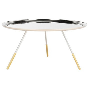 Sora Coffee Table With Metal Gold Cap Silver/Gold