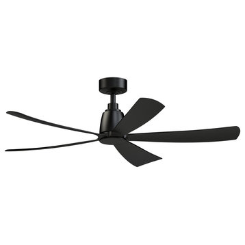 Kute5 52" Indoor/Outdoor Ceiling Fan With Black Blades Black